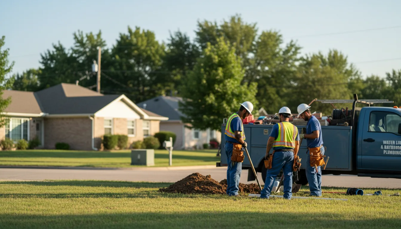 Residential water line and bathroom plumbing service in Bensalem, PA